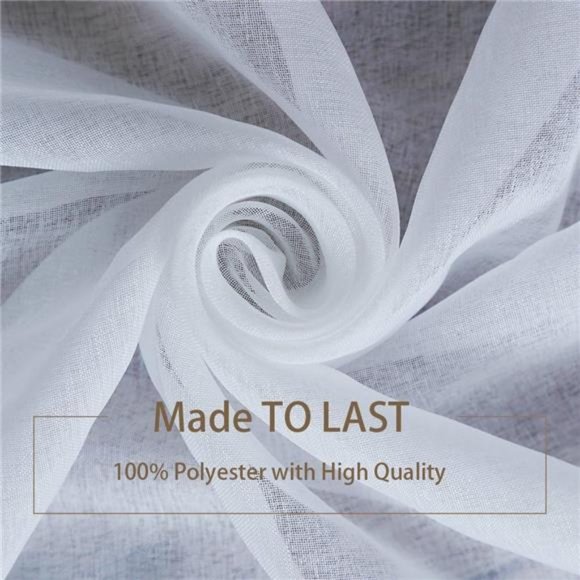 4 Panels White Sheer Curtains 96 inches Long Rod Pocket Voile Semi Privacy - Picture 3 of 6